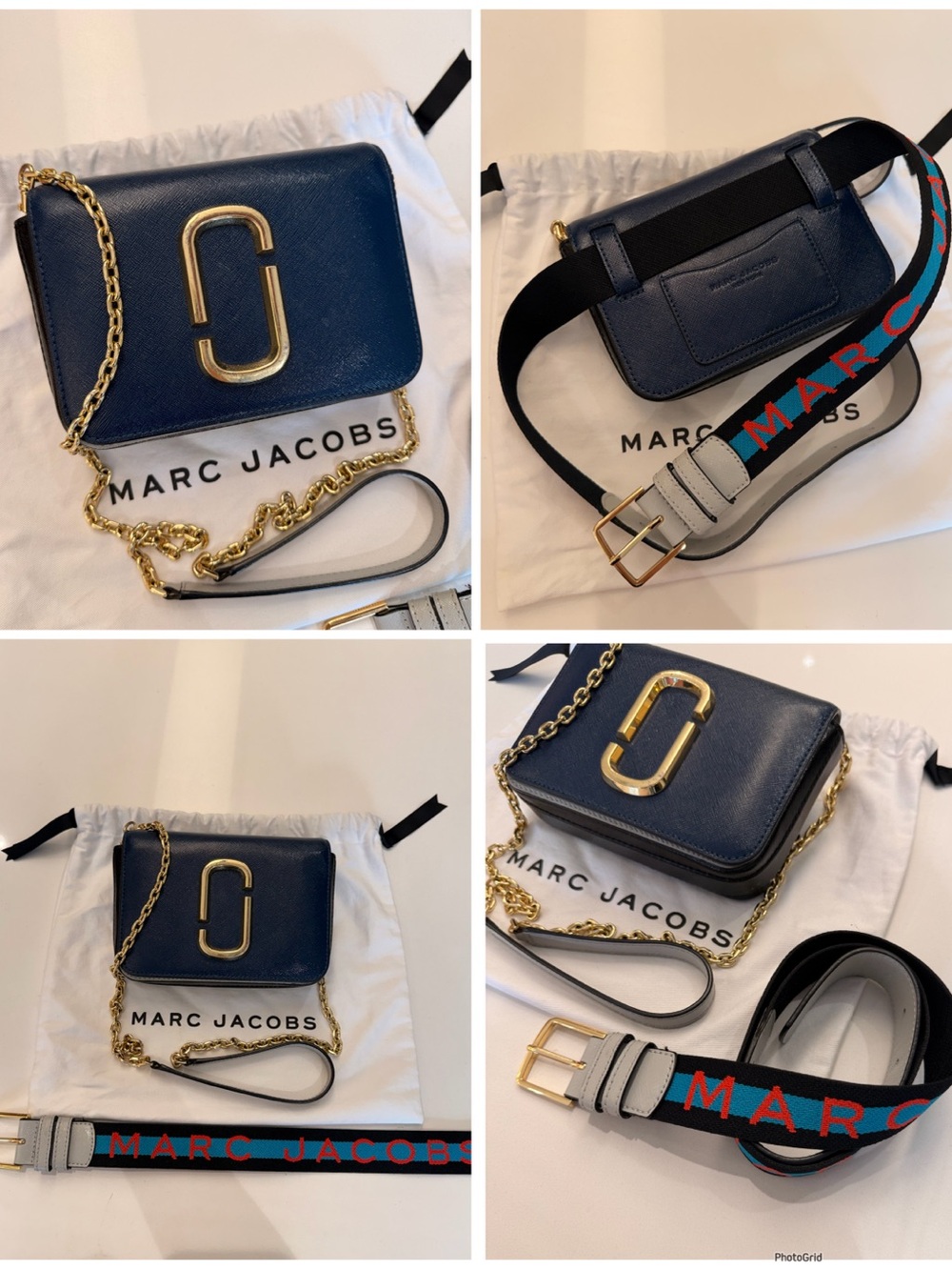 Retired Marc Jacobs Hip Shot Convertible Crossbody Belt Bag Blue Sea Multi
